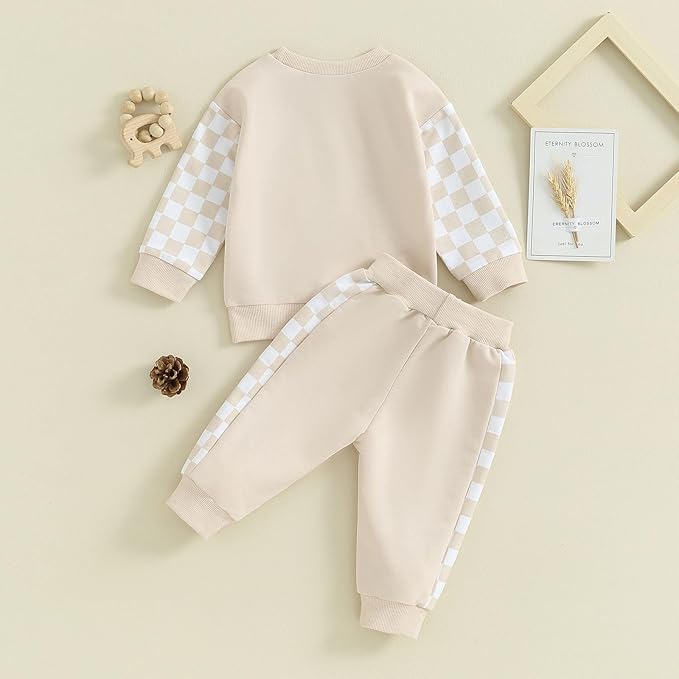 Fernvia Toddler Baby Girl Clothes 3 6 9 12 18 24 Months Fall Outfits Solid Long Sleeve Sweatshirt Tops + Pants Set