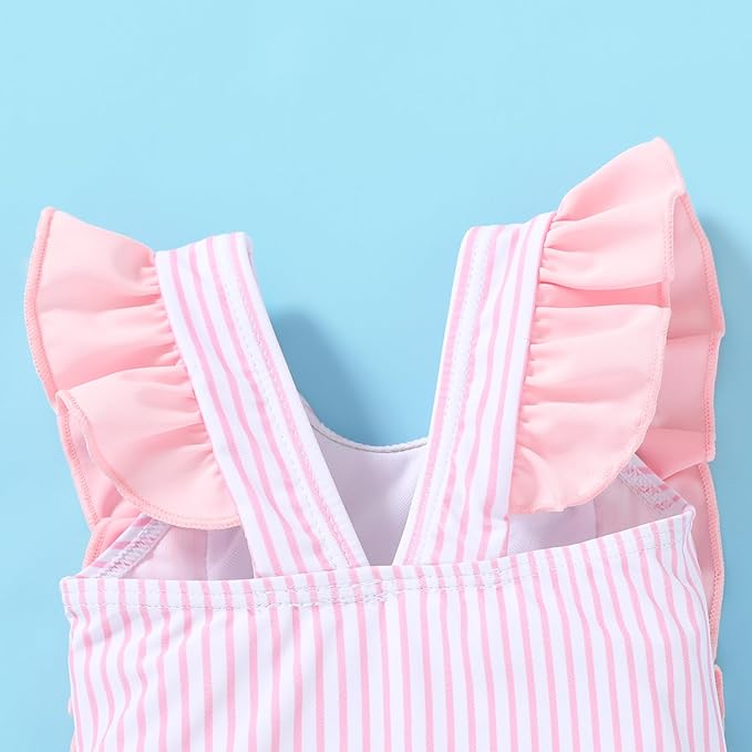 Newborn Baby Girl Ruffle Swimsuit Infant Toddler One Piece Floral Bikini Beach Bathing Swimwear Set