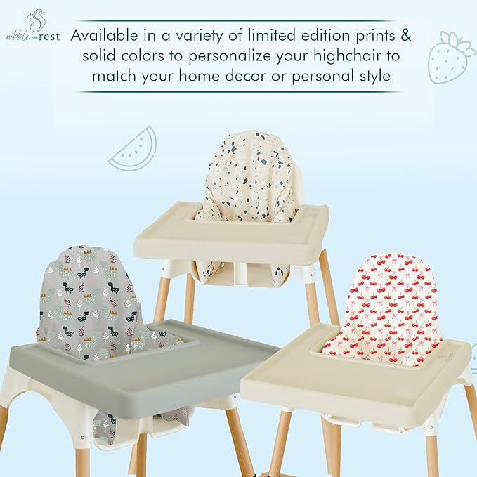 Nibble and Rest Highchair Cushion Cover for Inflatable Cushion, Compatible for IKEA Antilop Highchair,Accessories Stain-Proof and Wipeable Cover (Cushion NOT Included)(Sand Savannah)