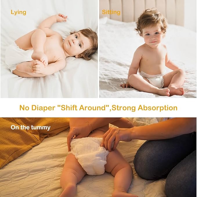 Babycozy Boucy Newborn Diapers for Sensitive Skin, Hypoallergenic Disposable Plain White Diapers Without Chlorine, Soft Diaper for Baby&Infant&Preemie, Size 1(8-14lb) 82 Count