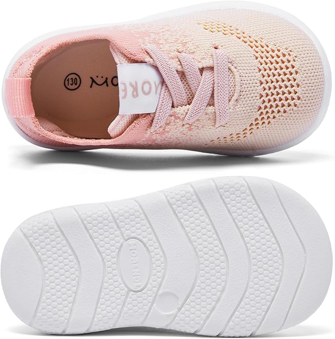 MORENDL Toddler Shoes Baby Walking Sock Shoes Infant Sneakers 0-4 Years Boy Girl Barefoot Tennis Shoe Non-Slip Brethable
