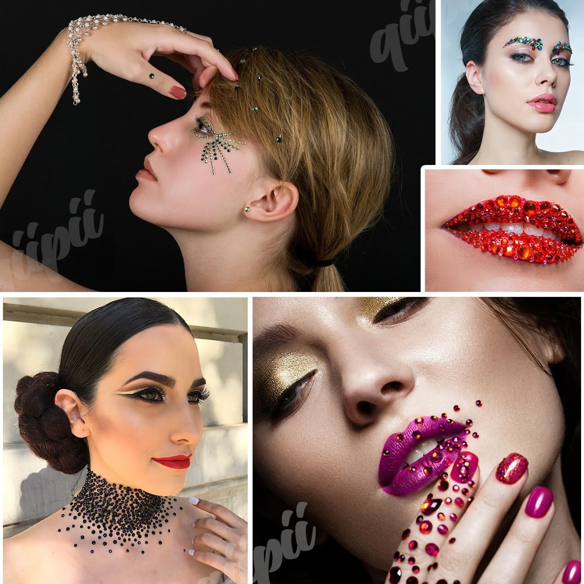 Rose Red Crystal Resin Rhinestones w B7000 Jewelry Glue for Bedazzling Crafting 3mm 4mm 5mm 6mm Dark Hot Pink Flatback Stones Diamonds Gems for Nails Face Eye Makeup Tumblers Bottles DIY Crafts