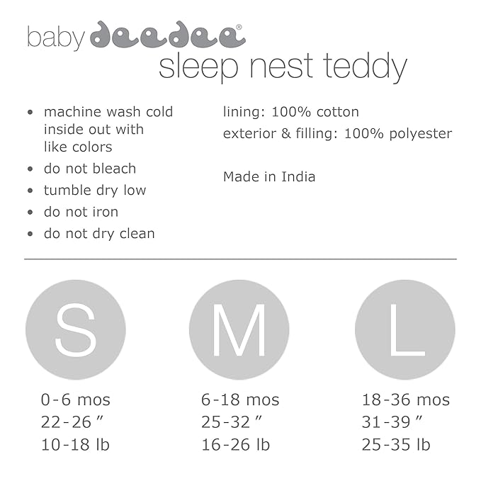 baby deedee Sleep Nest Teddy Baby Sleeping Bag, Fuzzy Dino, Large (18-36 Months)