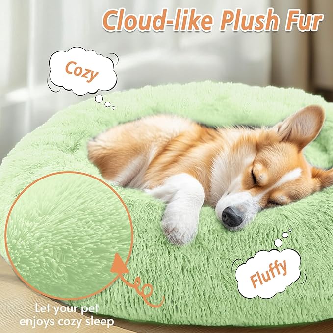 JOLLYVOGUE Calming Dog Bed Medium Size Dog, Anti-Anxiety Donut Medium Pet Bed - Image 2