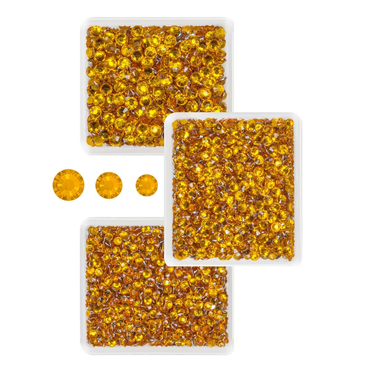 Orange Yellow Crystal Resin Rhinestones for Crafting Light Orange Flatback Stones 3mm 4mm 5mm No-Hotfix Diamonds Crystals Gems Charms Supplies for Nails Face Eyes Makeup Tumblers Crafts Clothes