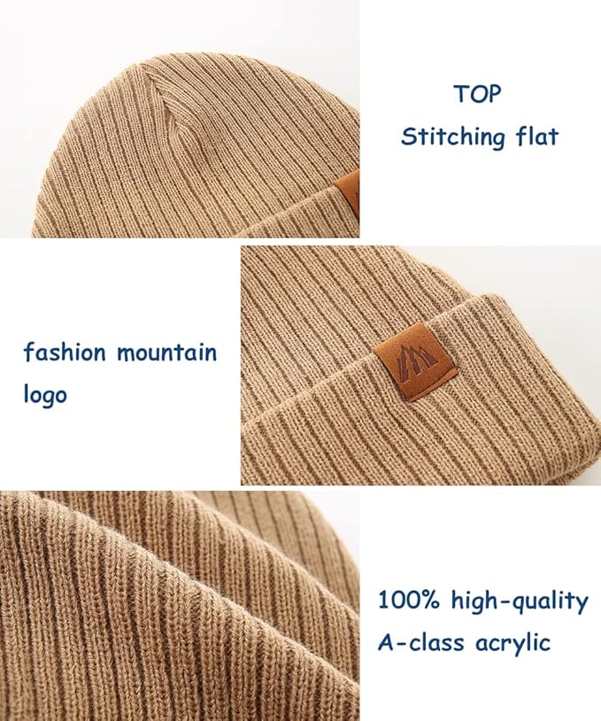 Moon Kitty 2PCS Baby Beanie Soft Toddler Beanie Warm Knitted Infant Winter Hats for Baby Boys
