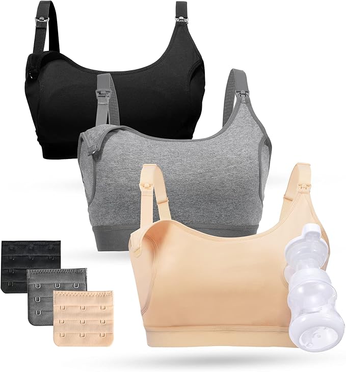 Momcozy Pumping Bra, Pumping Bra Hands Free All Day Wear Pumping & Nursing Bra in One Holding Breast Pump for Spectra, Medela