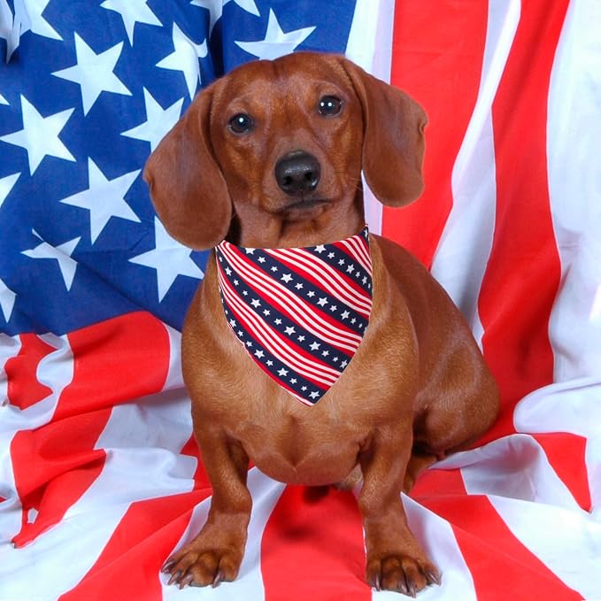 PTDECOR American US Flag Dog Bandana 4th of July Dog Bandanas Reversible - Image 2
