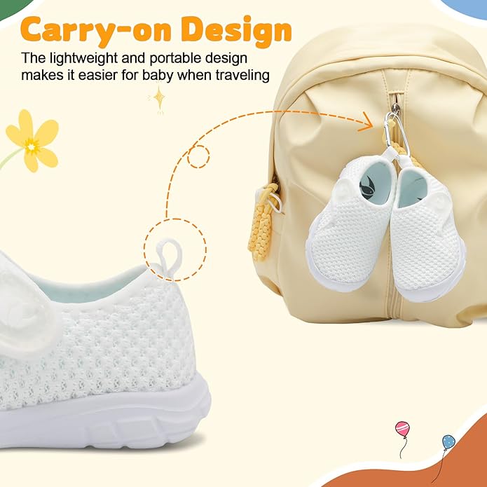 FEETCITY Baby Shoes Boys Girls First Walking Shoes Infant Sneakers Lightweight Slip On Shoe