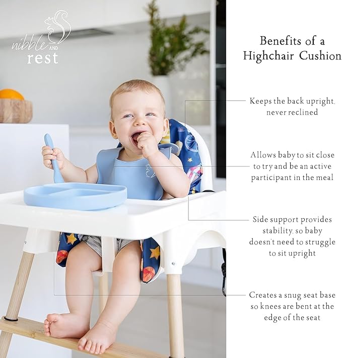 Nibble and Rest Highchair Cushion Cover for Inflatable Cushion, Compatible for IKEA Antilop Highchair,Accessories Stain-Proof and Wipeable Cover (Cushion NOT Included)(Earthyterrazzo)