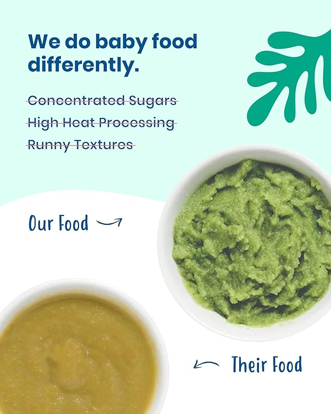 Amara Organic Baby Food - Stage 2 - Peas, Corn & Carrots - Baby Cereal to Mix With Breastmilk, Water or Baby Formula - Shelf Stable Baby Food With 100% Organic Veggies - 5 Pouches, 3.5oz Per Serving