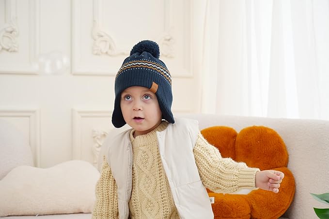 Moon Kitty Baby Boys Hats Toddler Beanies for Boys Winter Fleece Winter Hat Boys