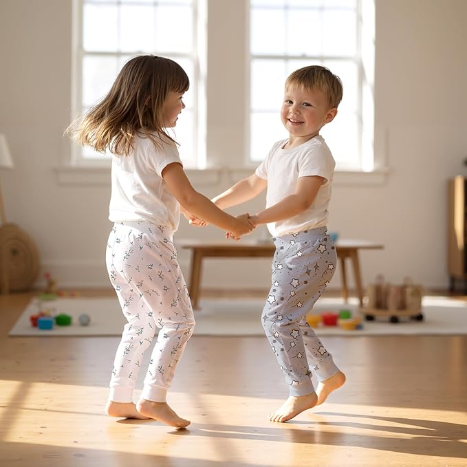 Baby Toddler Joggers Soft Pants for Boys and Girls, 0–24 Months, 2T–4T (3-Pack)