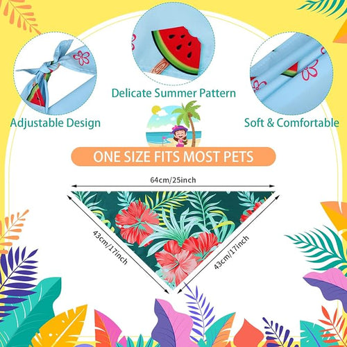 150 Pcs Hawaiian Dog Bandanas Bulk Pet Bibs Colorful Triangle Scarf Pet Bandanas - Image 2