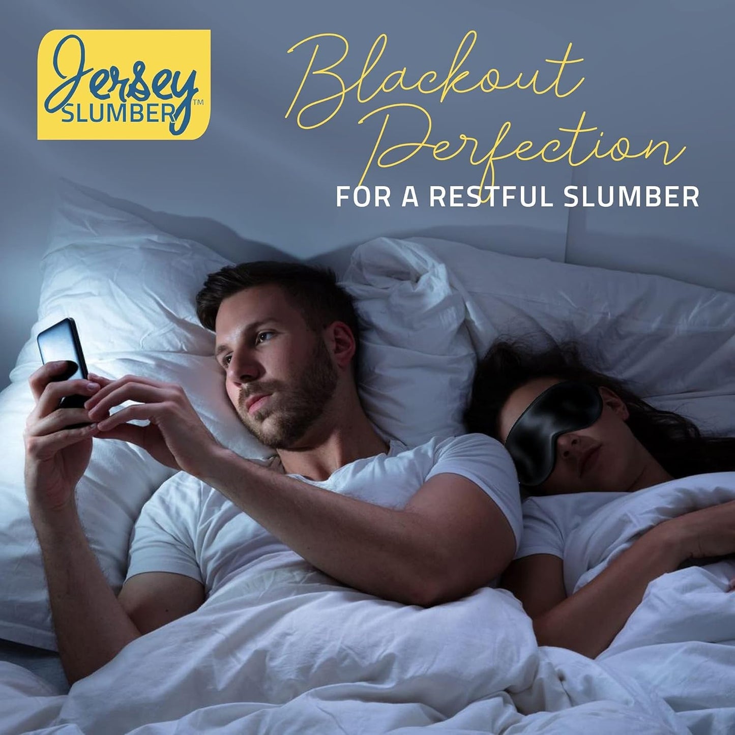 100% Silk Sleep Mask for A Full Night's Sleep | Comfortable & Super Soft Eye Mask with Adjustable Strap | Works with Every Nap Position | Best Sleeping Aid/Blindfold/Gift, Blocks Light Jersey Slumber