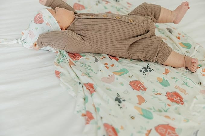 Copper Pearl Baby Swaddle Blanket - Premium Knit Baby Blanket, Large Soft Stretchy Receiving Blankets for Baby Boy and Girl, Swaddles for Newborn, Infant, and Toddler (Farmstead)