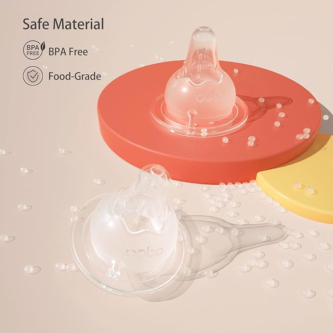 YOHKOH Natural Glass Baby Bottle with Natural Response Nipple, Wide Neck Baby Bottles with Handle, Newborn Anti-Colic Baby Bottles Gift Set, Clear (5.4oz (Pack of 4), Yellow)