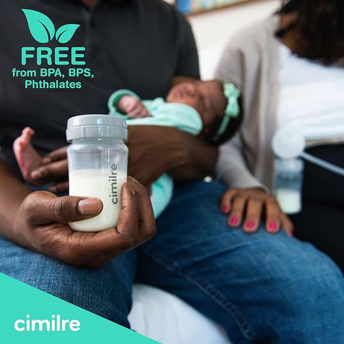 Cimilre 19MM Breast Milk Collection Kit, Double Pumping Breast Milk Collector Kit to Store Breast Milk, Includes Breast Shields, Valves, Backflow Protectors & Bottles