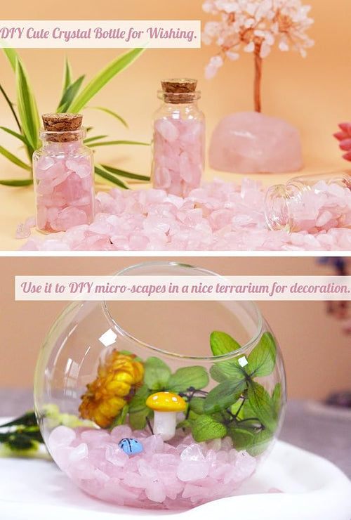 1lb Rose Quartz Aquarium Gravel Rocks Natural Tumbled Healing Crystal Chips - Image 2