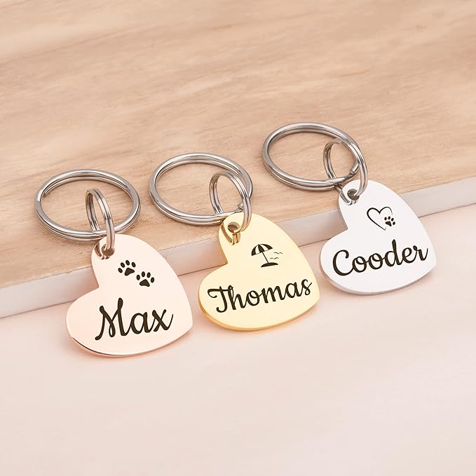 Anavia Small Size Dog Cat ID Tags, Small/XS Personalized Color Plated Stainless - Image 3