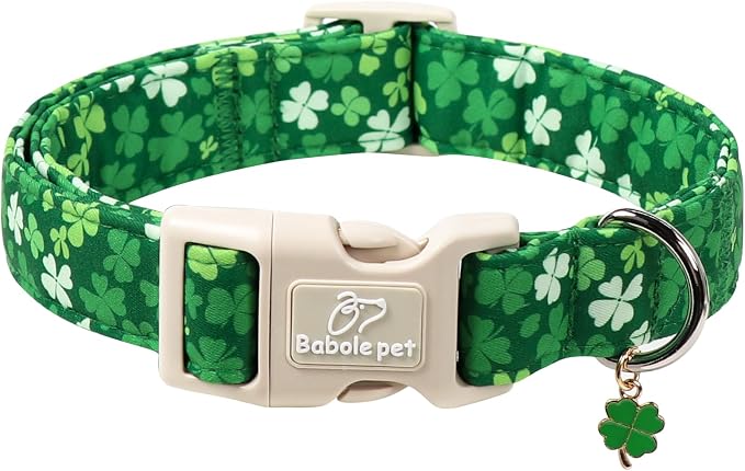 St. Patrick's Day Dog Collar for Medium Dogs by Babolepet