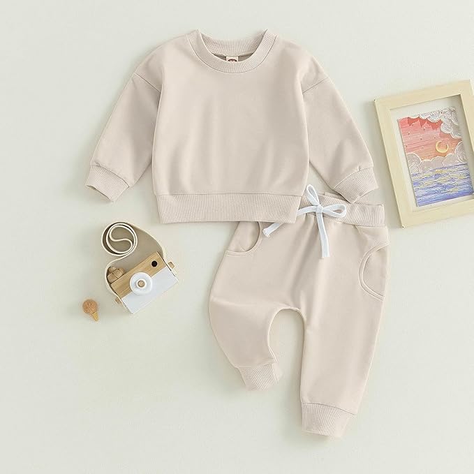 Tiaham Baby Boy Clothes Girl Outfits Fashion Sweatshirt Sweat Pant Kids Toddler Tops Pant Sets