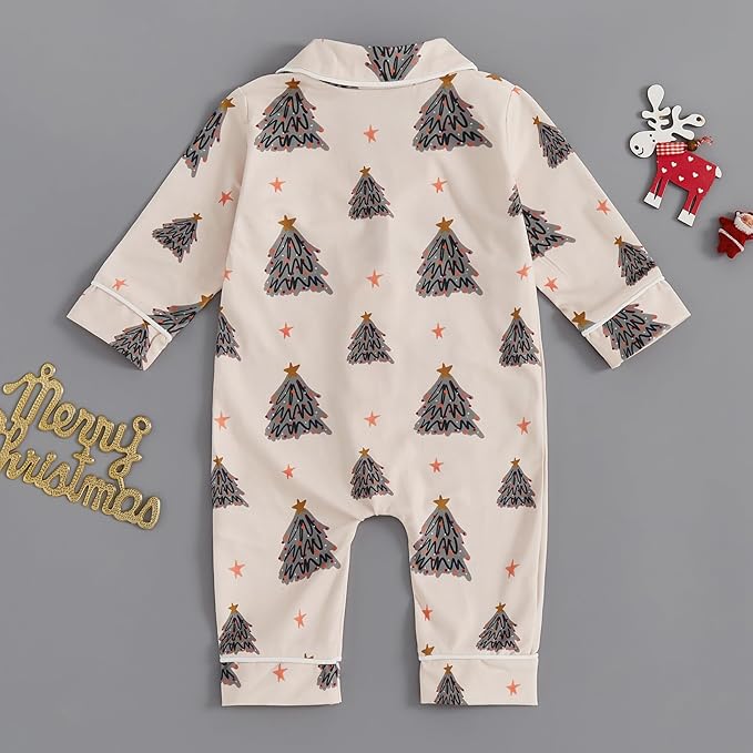 Balaflyie Baby Girl Button Down Pajamas Romper One-Piece Jumpsuit Long Sleeve Sleeper Infant Sleepwear