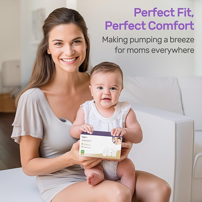 Nuliie 12PCS Silicone Flanges Insert Replacement Kit, Flange Sizing Kit 17/19/21mm for 24mm Flange/Shield Breast Pumps, Pumping Essential Kit for Moms