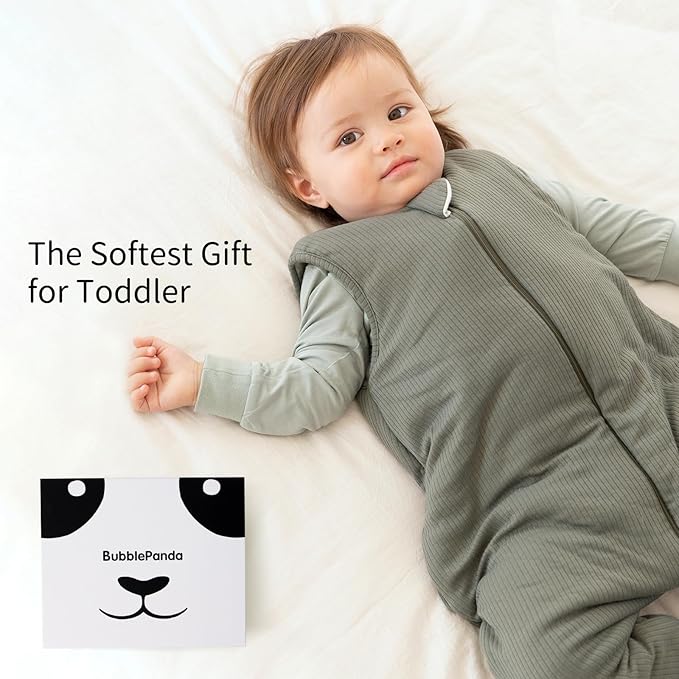 Rayon Made from Bamboo Toddler Sleep Sack with Feet 12-24 Months 1.0 Tog Breathable Sleep Sack 1t-2t Ultra Soft Baby Wearable Blanket with Legs Unisex Sleeping Bag with 2-Way Zipper