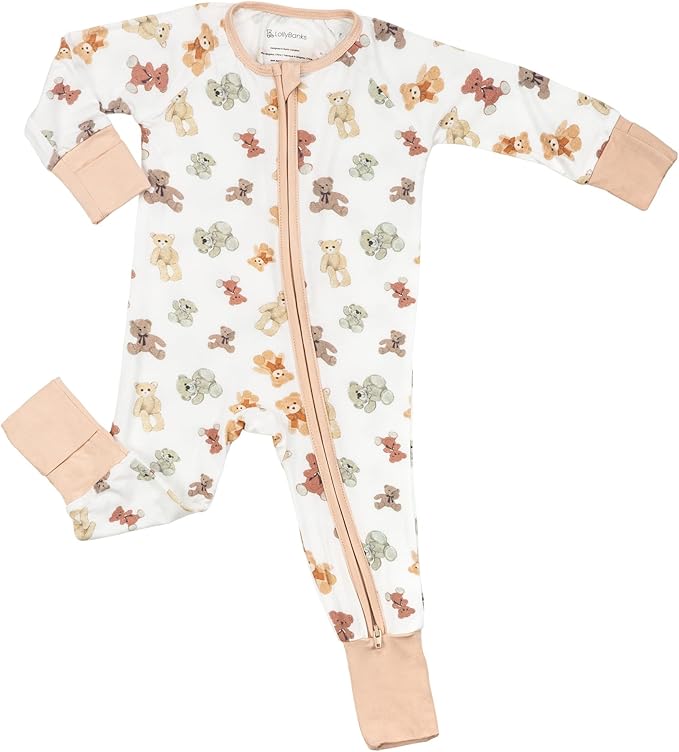 LollyBanks Baby Pajamas, 2-Way Zipper Romper, 95% Viscose Made from Bamboo and 5% Spandex, Baby Sleepers