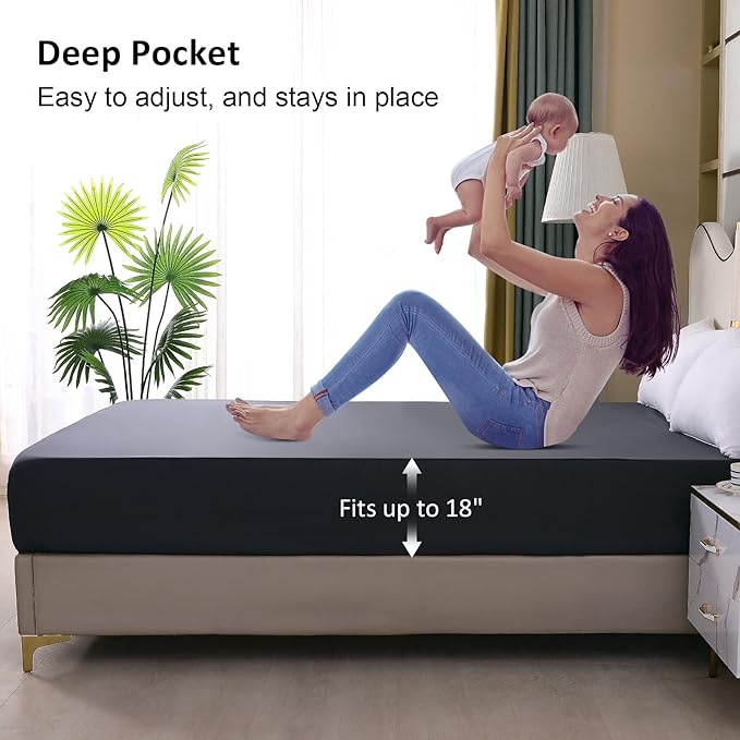 Twin Mattress Protector Waterproof, Fitted Sheet Style Breathable Mattress Cover - Image 4