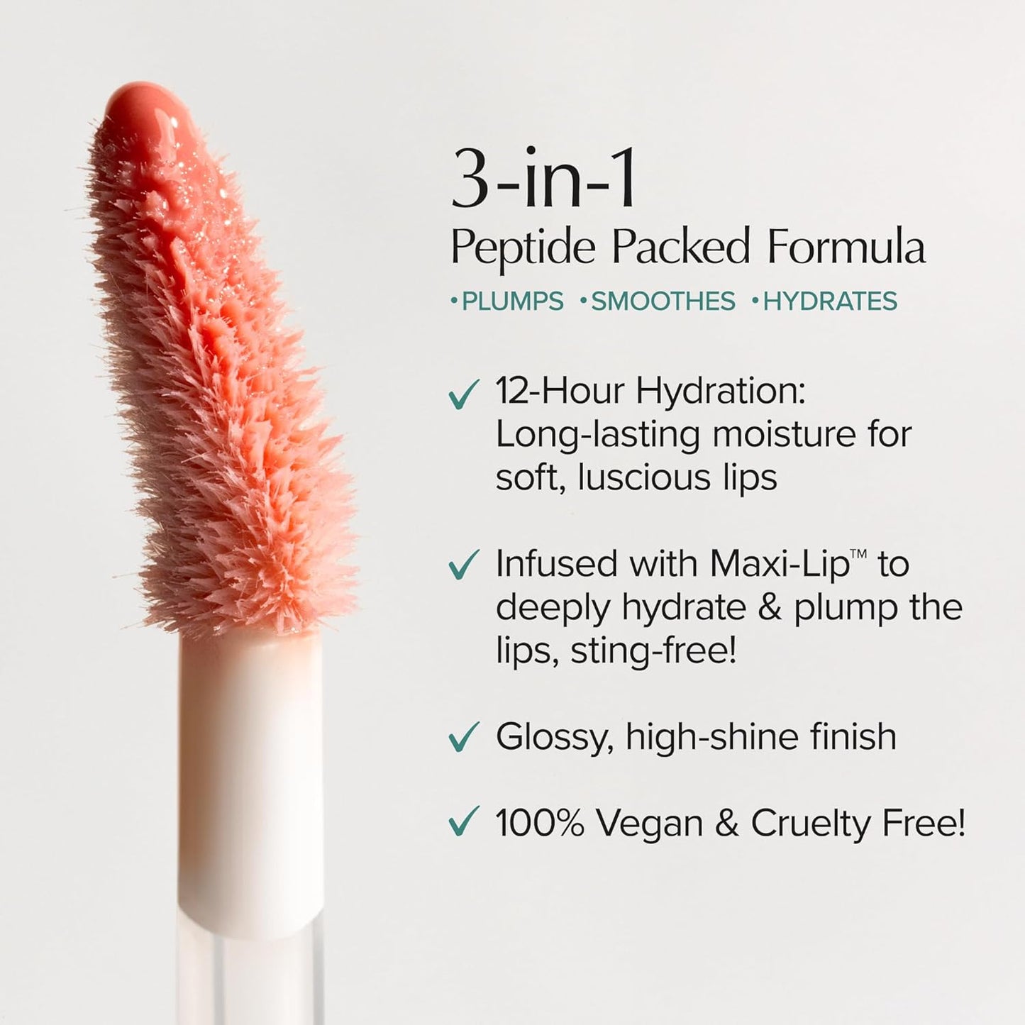 Thrive Causemetics Sheer Strength Lip Plumping Peptide Gloss, Lip Plumper with Vitamin E, Peptides, Plumps, Smooths & Hydrates Lips, High Shine, Vegan & Cruelty Free, Ruth (Peach Taupe Shimmer)