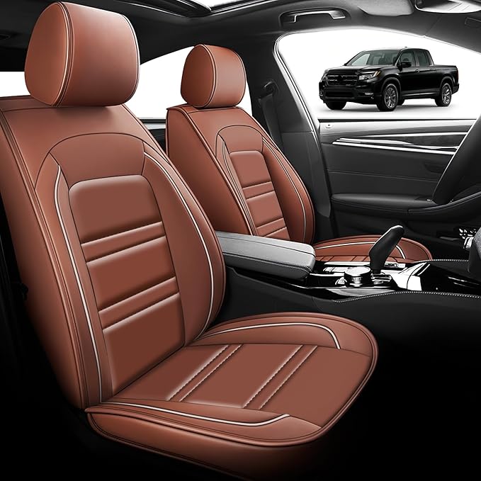 Seat Cover for Honda Ridgeline 2006-2025 | Car Seat Covers Front Seats, Waterproof Seat Protectors, Automotive Front Seat Covers (Front Seat, Coffee)