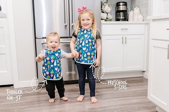 BapronBaby Outer Space Bapron - No Neck Tie Safer Bib for Baby & Toddler - Soft Waterproof Stain Resistant - Machine Washable - Sz Preschool 3-5yrs
