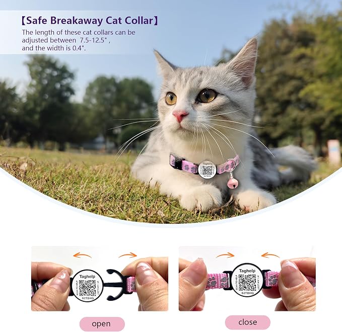 2 Pack Smart Safety Breakaway Cat Collar | QR Code Tag Stores All Vital Info - Image 2