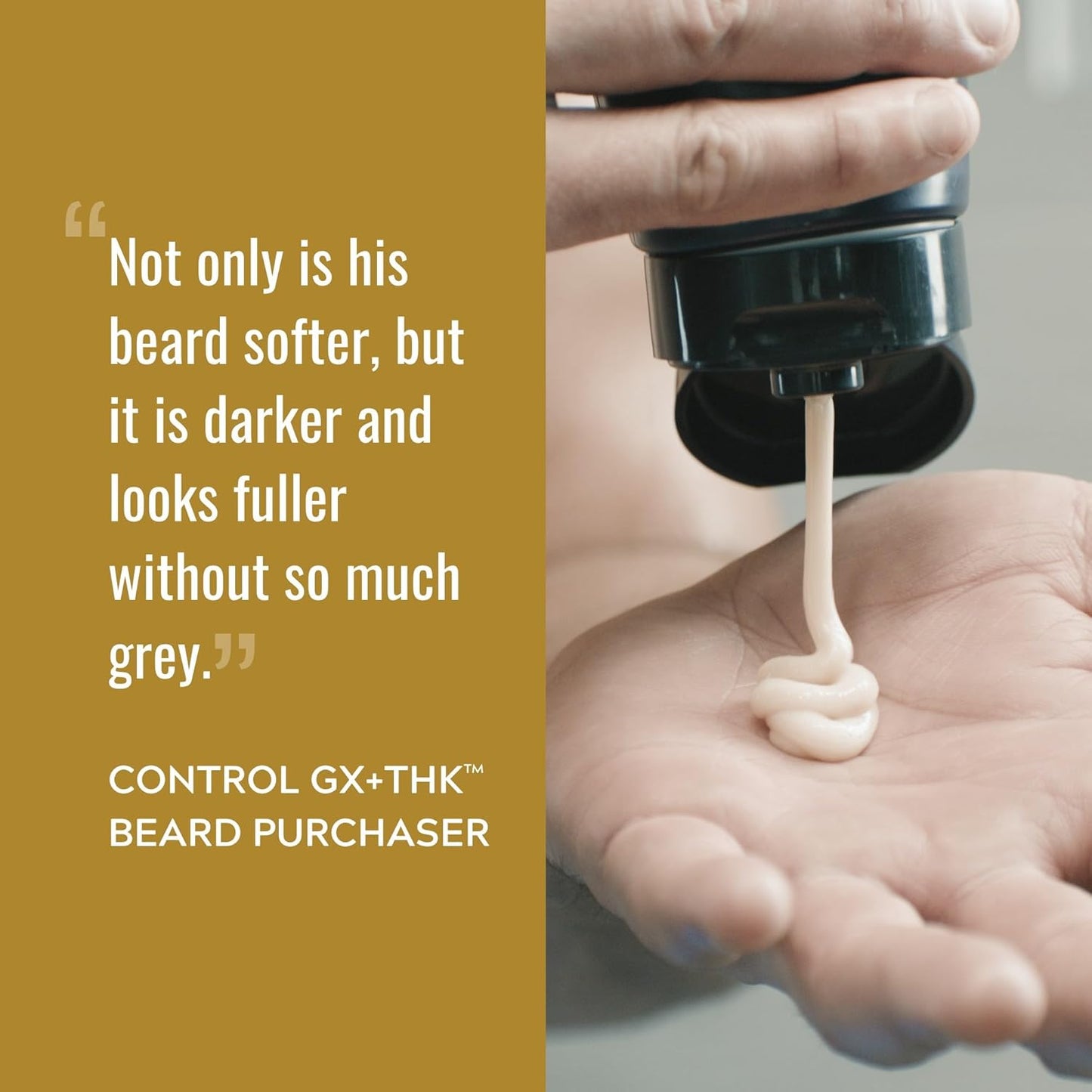 Just for Men Control GX + THK Thickening Beard Wash with Grey Reduction, Alpha Keratin Helps Beard Growth, Thickens Hair Up to 20%, Works with Every Hair Texture, 4 oz