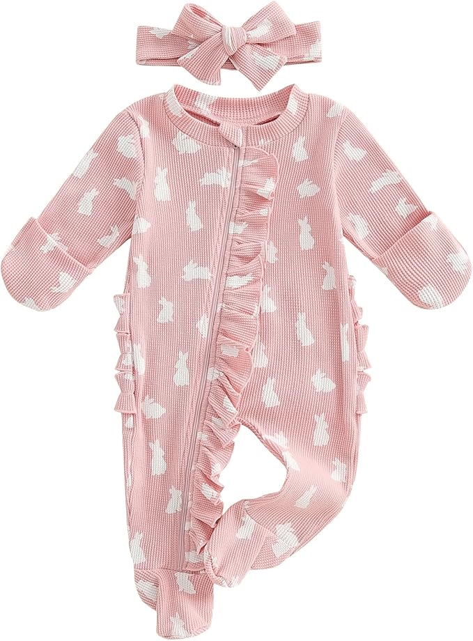 CIYCUIT Baby Girls Cactus Footies Newborn Zip Up Onesie Romper