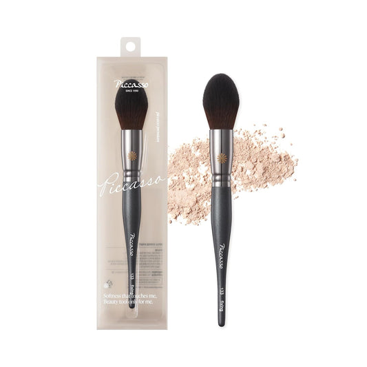 Piccasso 133 Fixing Powder Brush – Soft Synthetic Bristles for Setting Powder, Smooth and Flawless Face Makeup, Gentle Coverage for Pores and Texture, Korean Professional Makeup Brush for Daily Use