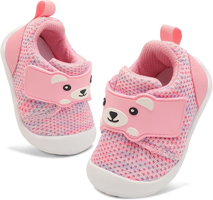 FEETCITY Baby Walking Shoes Wide Baby Shoes Boys Girls Infant Sneakers Crib Shoes Breathable Toddler Barefoot Shoes Slip On Shoes