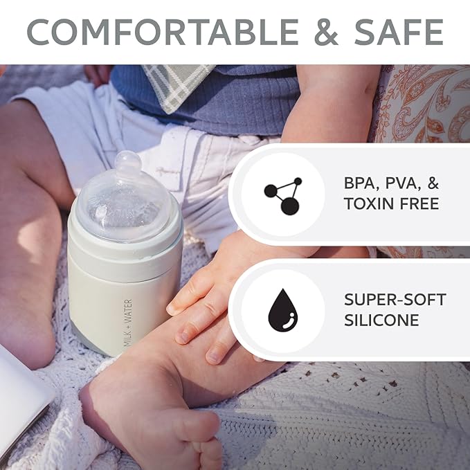 MILK & WATER Anti-Colic Nipples, Set of 2 - Fast Flow (6+ Months) Super Latch Nipple Pack - Mimics Natural Feeding for Easy Transition from Breast to Bottle - BPA-Free, Soft Silicone