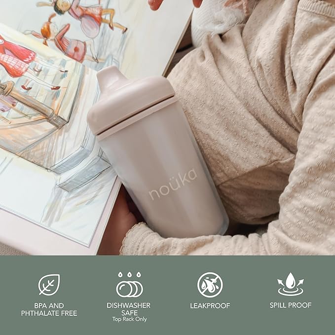 noüka Insulated and Non-Spill Sippy Cup | Leak Proof and Easy Grip | Keeps Drinks Hot or Cold | Sunrise