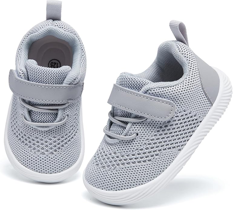 MORENDL Toddler Sneakers Baby Boys & Girls Barefoot Shoes Lightweight Breathable Walking Running Tennis Athletic Sport Shoes