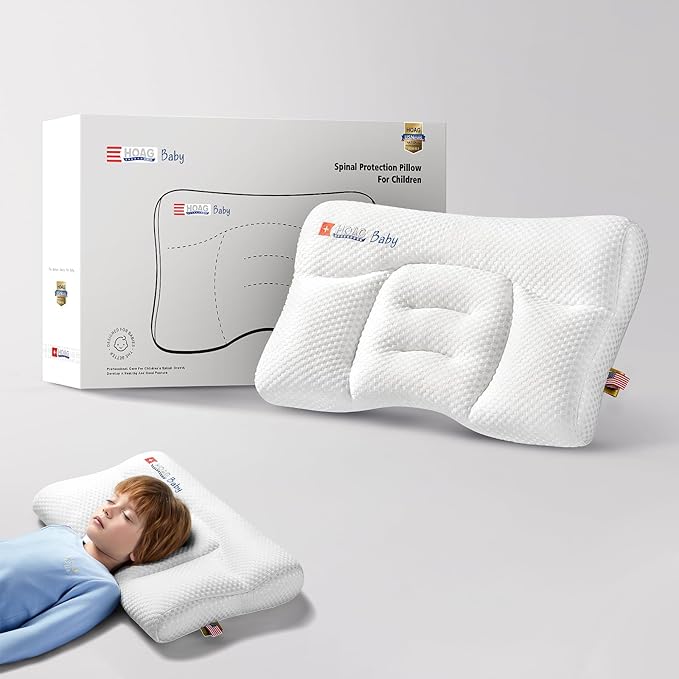 Toddler Pillow with Pillowcase, Breathable & Cozy Machine Washable Kids Pillow with Pillowcase, 21.6x13.8 Ergonomic Children Pillow for Boys and Girls Aged 6-12 (Farm, Height 3)