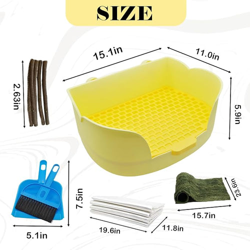 15.1"X11.0" Large Rabbit Litter Box, Plastic Square Rabbits Potty Trainer - Image 2