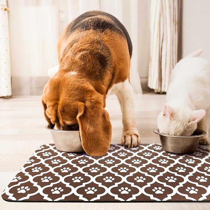Dog Food Mat 17X30 Inch Pet Feeding Absorbent Mats - Image 7