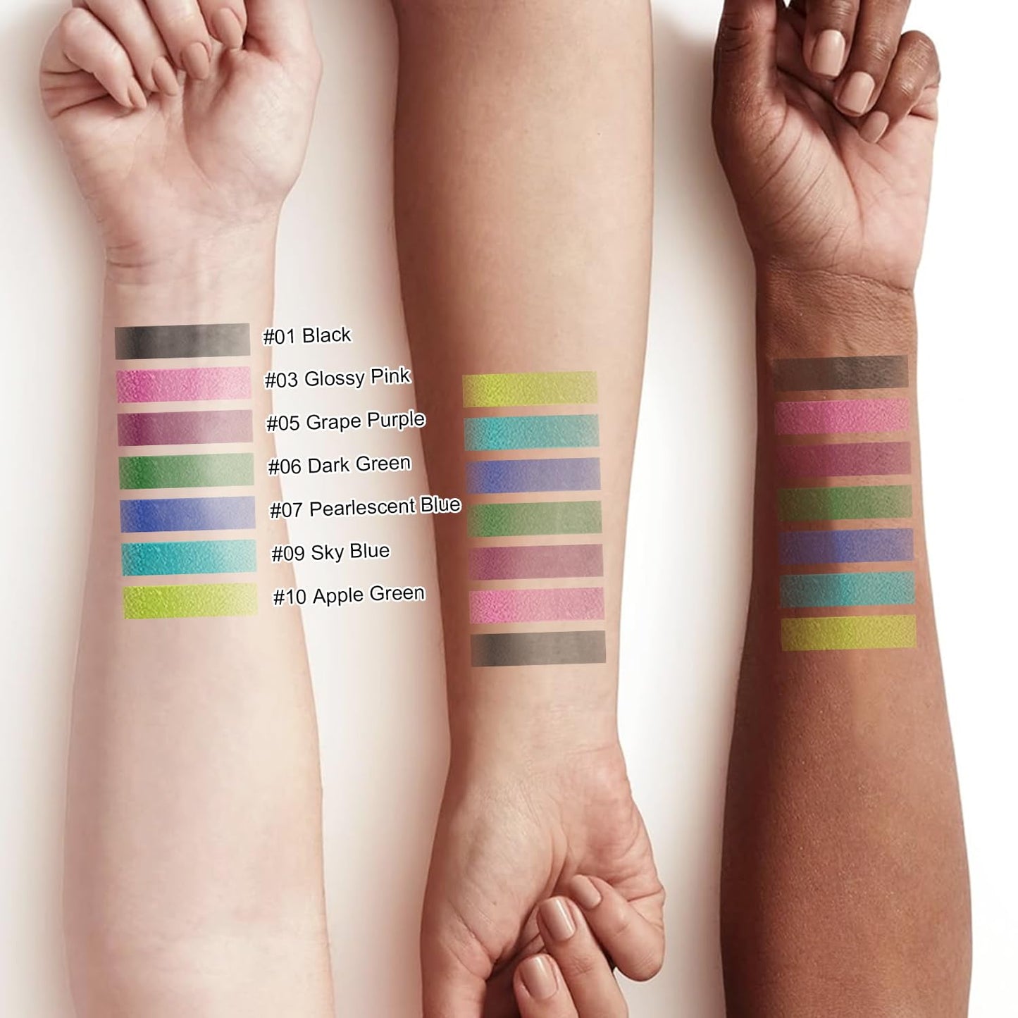 7 Colorful Eyeliner Pen Set, Eye Shadow Pencil, Pearl Eyeliner Kit Metallic Glitter Colored Eye liner for Women Eye&Lip Liner Professional Waterproof Eye Makeup (7PCS B)