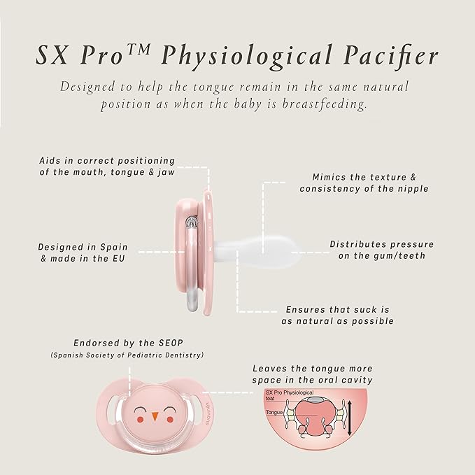 Suavinex Bonhomia SX PRO Physiological Pacifier, Supports Breastfeeding Babies, Pacifiers for 18 Months and Up, Baby Pacifier, Baby Accessories, (Mint)
