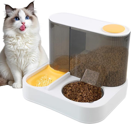 2 in 1 Automatic Cat Feeder and Water Dispenser Combo, All-in-One Dog Food and by MUYG