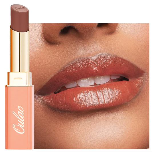 Oulac Color Rich Satin Lipstick - Medium Brown Full Coverage Lip Color, Creamy Silky-Smooth, Moisturizing, Satin Matte Finish, Infused With Shea Butter, Vegan & Clean Beauty, 4g, SG15 Barbara