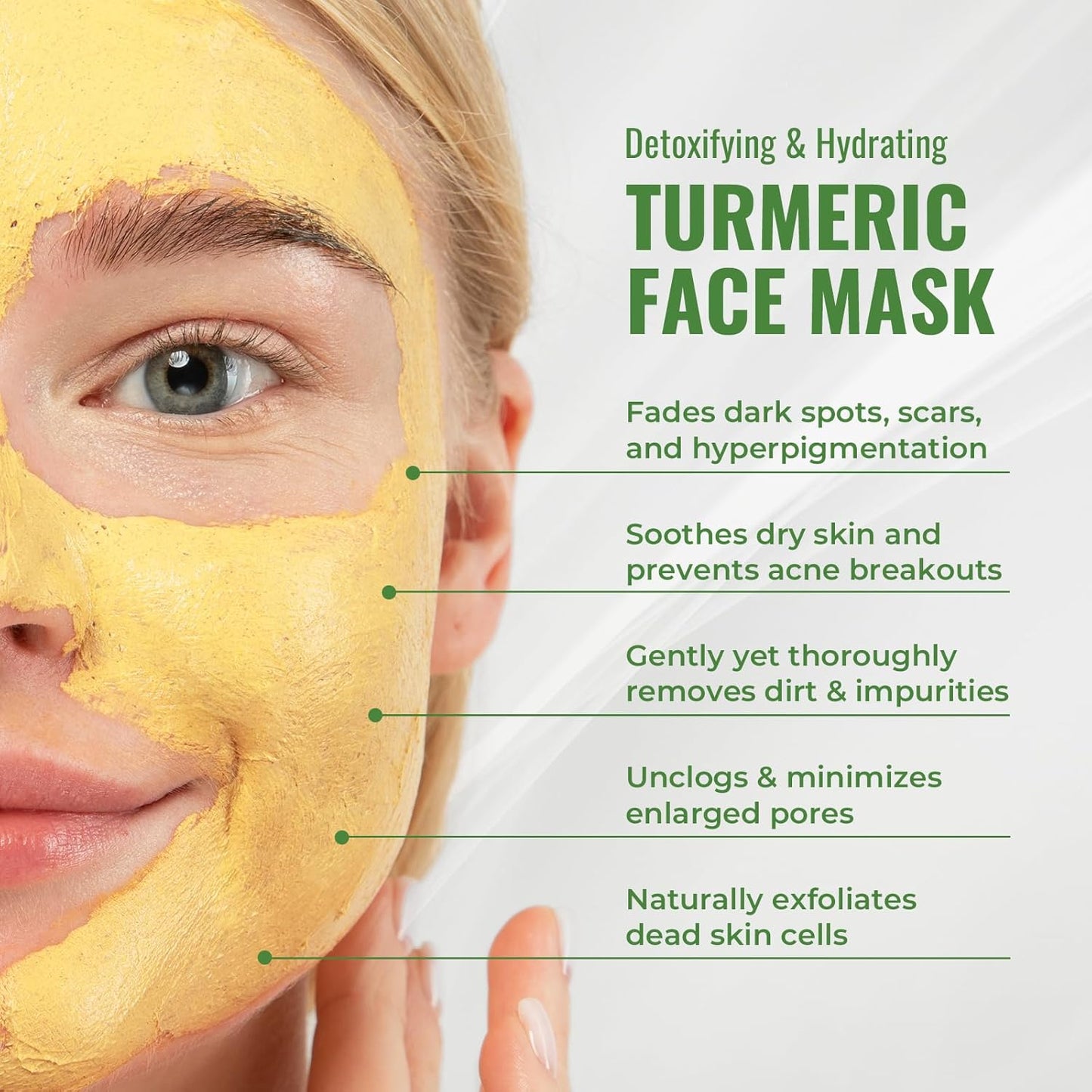 Wild Naturals Turmeric Clay Face Mask for Acne & Dark Spots – Gentle, Soothing Mask with Vitamin E for Men & Women – Natural Clay Mask for Clear Skin